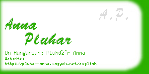 anna pluhar business card